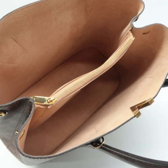 100% Authentic Louis Vuitton Kensington Brown Damier Ebene Canvas Satchel Bag - Picture 10 of 12